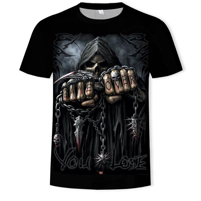 Design Grim Reaper Rocker Black T-Shirt - 5