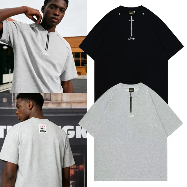 Design Half-Zip Oversized T-Shirt Gray - 2