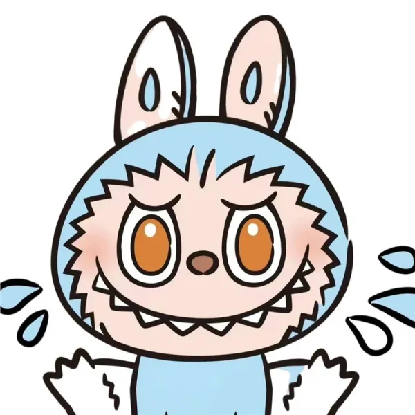 Design Cartoon Rabbit Character Illustration Blue T-Shirt - 1