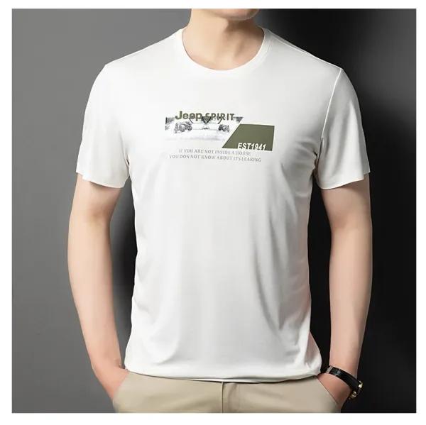 Design Jeep Spirit Graphic Print White T-Shirt T-Shirts - 26