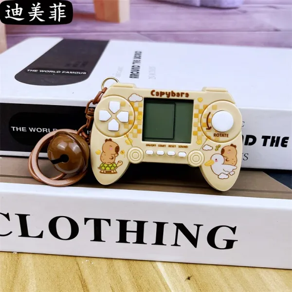 Design Capybara Mini Game Console Keychain Beige Electronics - 15