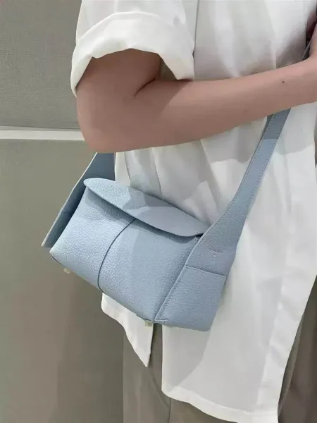 Design Mini Hobo Bag Water Mist Blue Shoulder Bags - 4