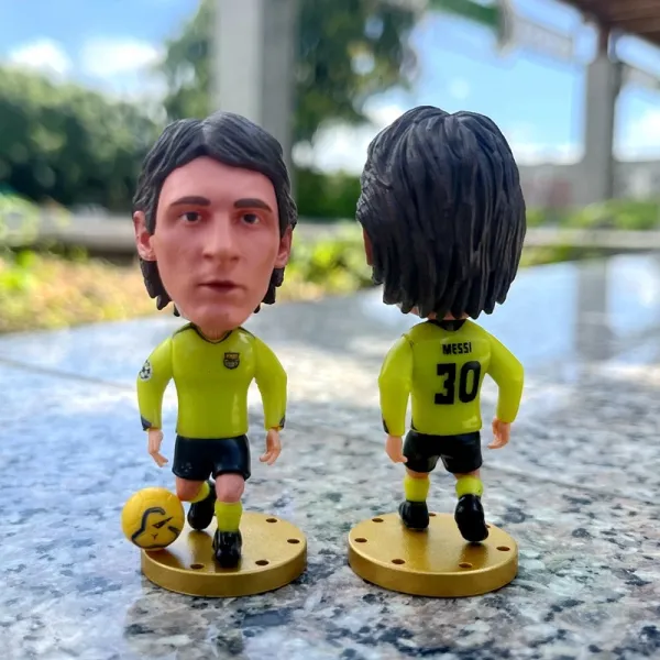FC Barcelona Lionel Messi Bobblehead Figure Yellow Away Kit Collectible Accessories - 1