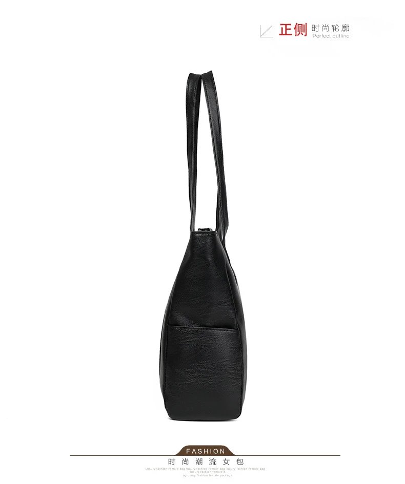 Design Classic Tote Bag Brown Leather-Effect Handbag - 28