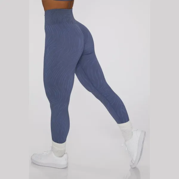 Alo Wave Print High-Waisted Leggings Blue - 1