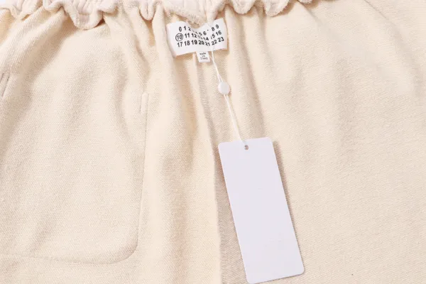 MM6 Maison Margiela Number Print Drawstring Shorts Beige - 11