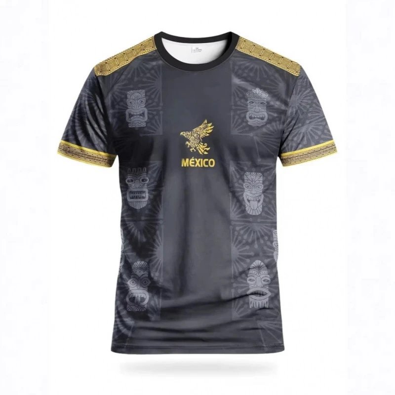 Mexican Style Men's Soccer Jersey Crew Neck Short Sleeve T-Shirt for Match, Training and Daily Wear