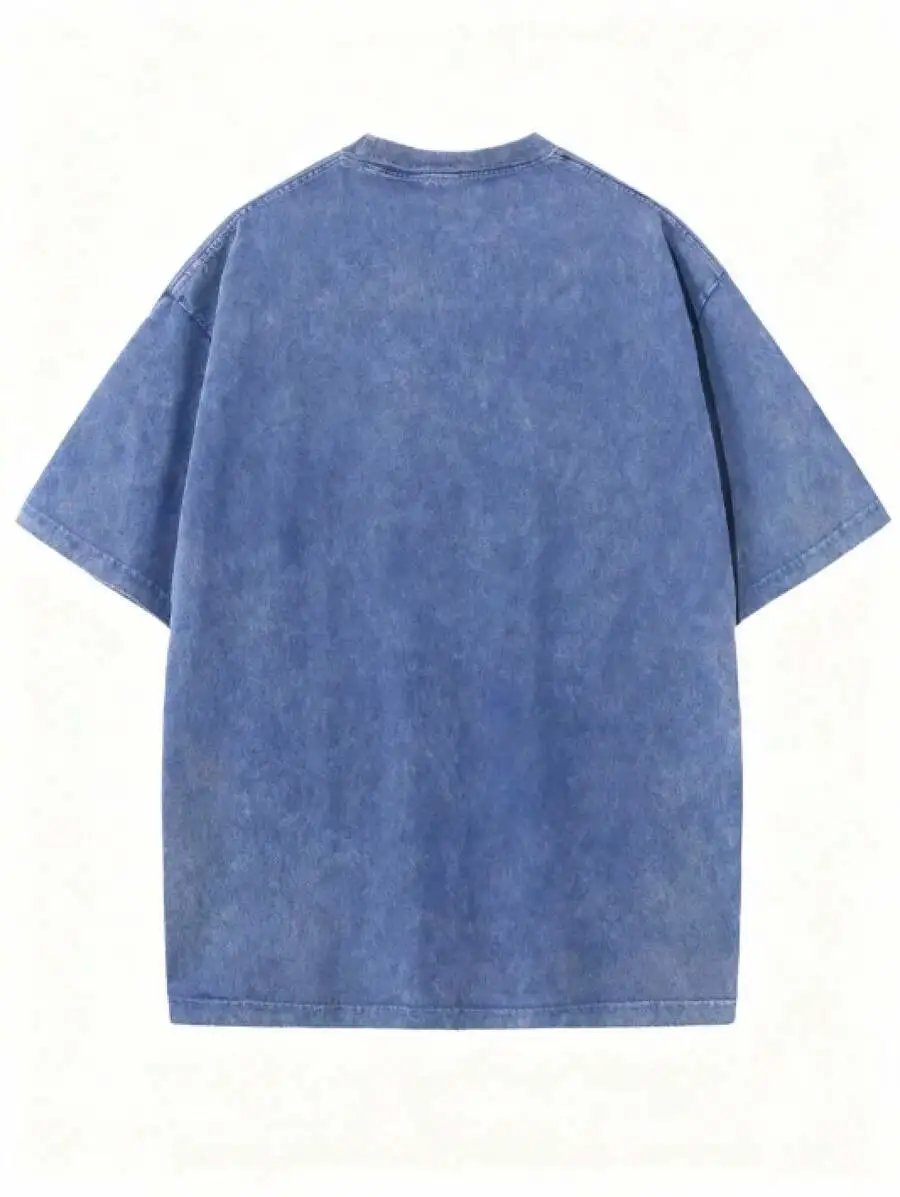 Design 'It Is What It Is' Acid Wash Blue T-Shirt - 8