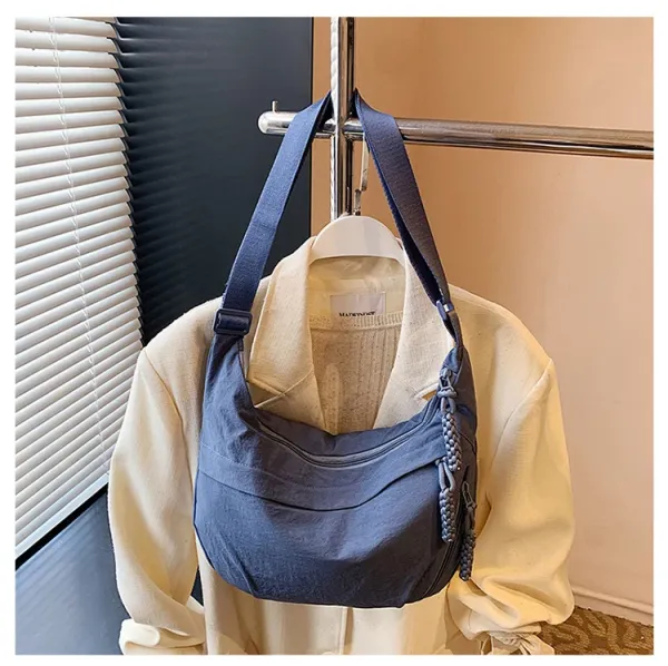 Design Hobo Bag Blue Minimalist Shoulder Bag - 31
