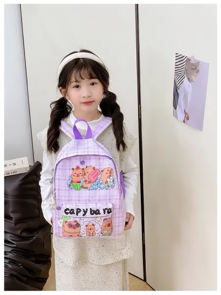 Design Capypara Capybara Print Mini Backpack Blue Mini Backpack - 14