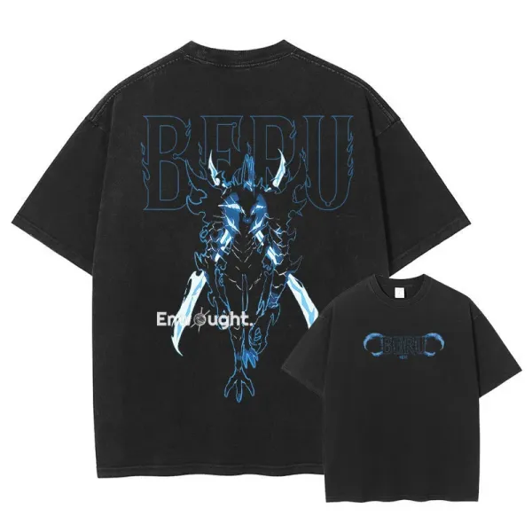 Design Embrught BFRU Graphic Print Black Oversized T-Shirt T-Shirts - 1