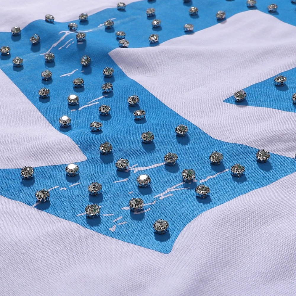 Design Studded Blue 'H' Graphic T-Shirt Black - 15
