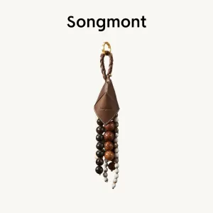 Design Songmont Beaded Tassel Keychain Brown Jewelry
