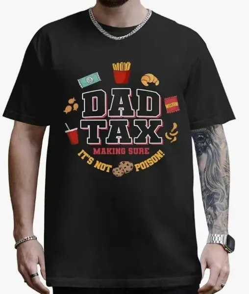 Design Dad Tax Graphic Print Black T-Shirt - 1