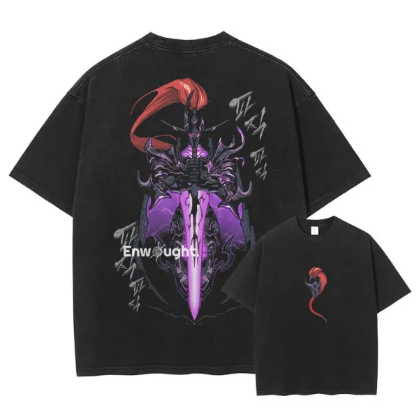 Design Enwought Dark Fantasy Graphic T-Shirt Black T-Shirts - 1