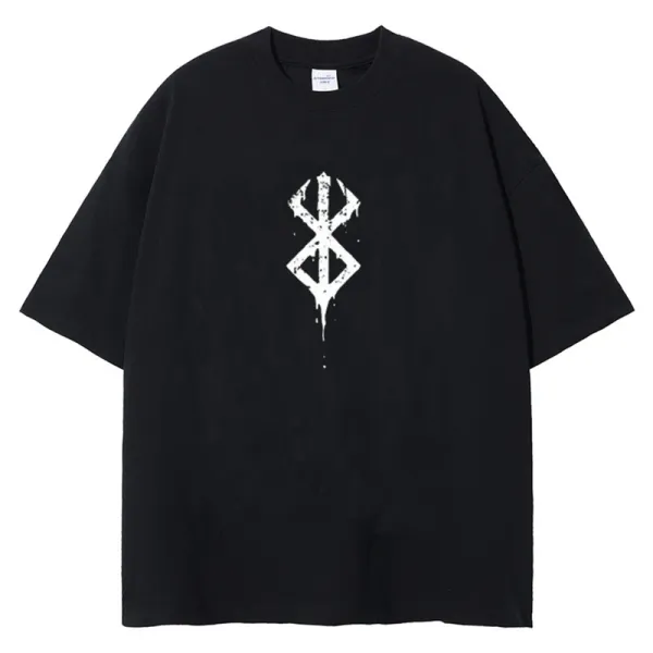 Design Berserk Logo Oversized Black T-Shirt - 1