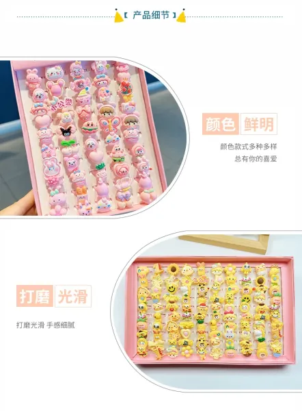 Design Fashion Rings Bunny Character Resin Rings Multicolor Jewelry - 4