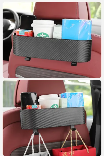 Design Creative Car Seat Back Storage Box with Hooks Black Bags - 22