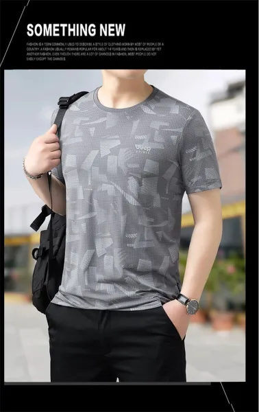 Design Jeep Spirit Geometric Print Navy T-Shirt T-Shirts - 11