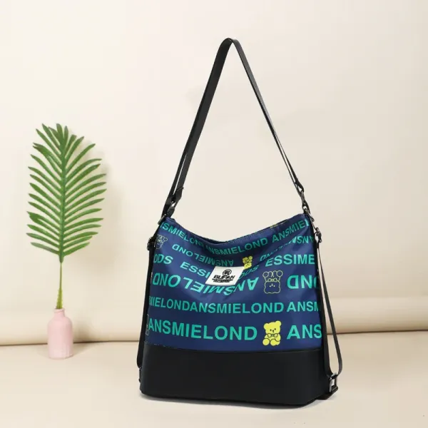 Design ANSMIELOND Print Hobo Bag Navy Blue - 1