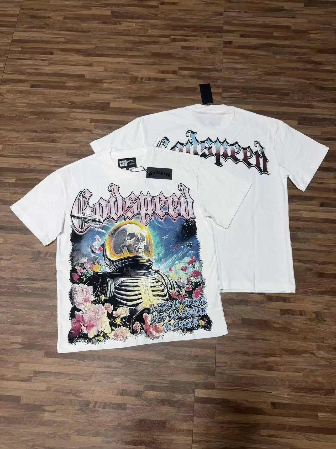Godspeed Skate Skull Graphic T-Shirt White - 5