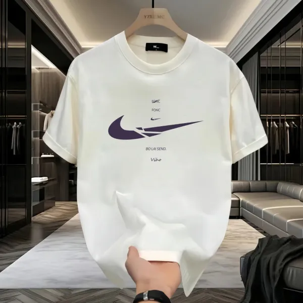Design Nike Swoosh Graphic Print White T-Shirt T-Shirts - 13