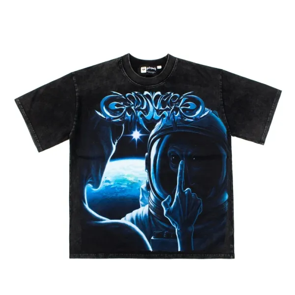 Godspeed Skeleton Newspaper Graphic T-Shirt Black - 15