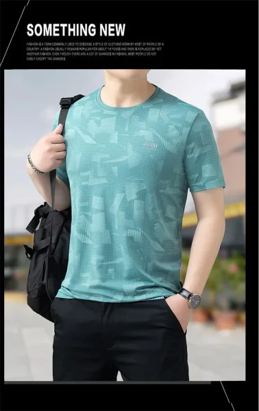 Design Jeep Spirit Geometric Print Navy T-Shirt T-Shirts - 19