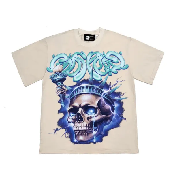 Godspeed Skeleton Newspaper Graphic T-Shirt Black - 23