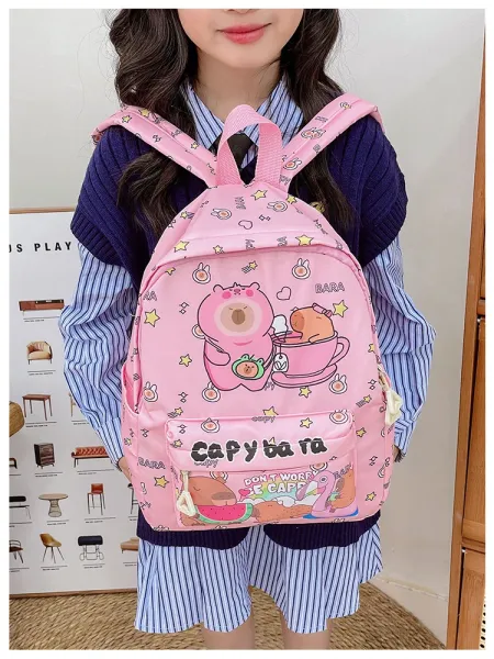 Design Capypara Capybara Print Mini Backpack Blue Mini Backpack - 20