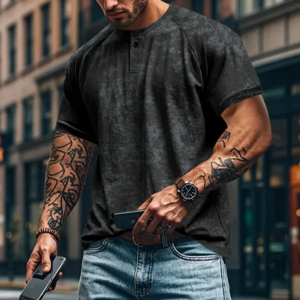 Design Henley T-Shirt Army Green T-Shirt - 10
