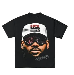 Design USA Basketball Graphic T-Shirt Black - 1