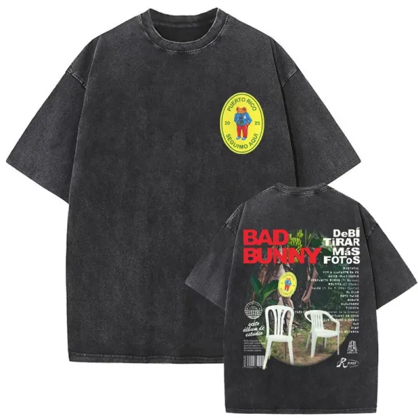 Bad Bunny x hA. 'Debi Tirar Más Fotos' Washed Black T-Shirt - 1