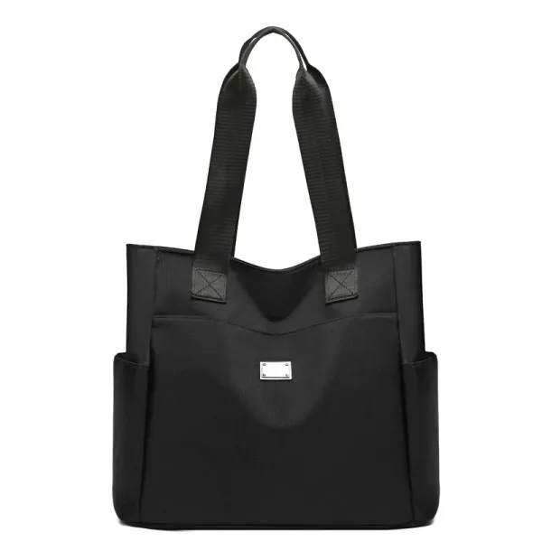 Design Tote Bag Black Nylon Handbag - 1