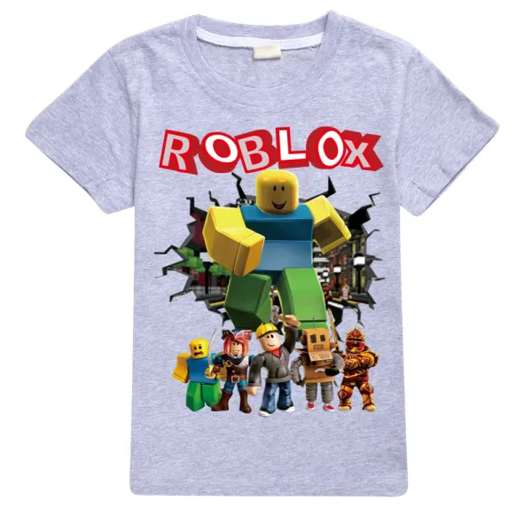 Design Roblox Character Collage Gray T-Shirt T-Shirts - 1