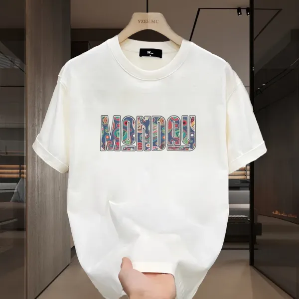 Design Graphic Print Oversized White T-Shirt - 10