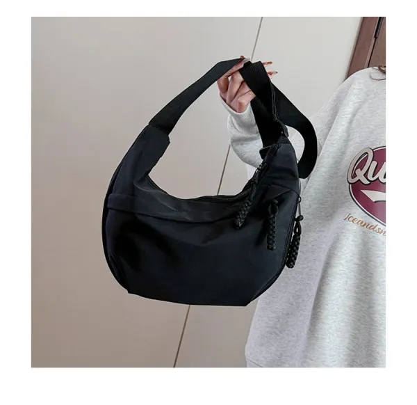 Design Minimalist Black Hobo Crossbody Bag - 28