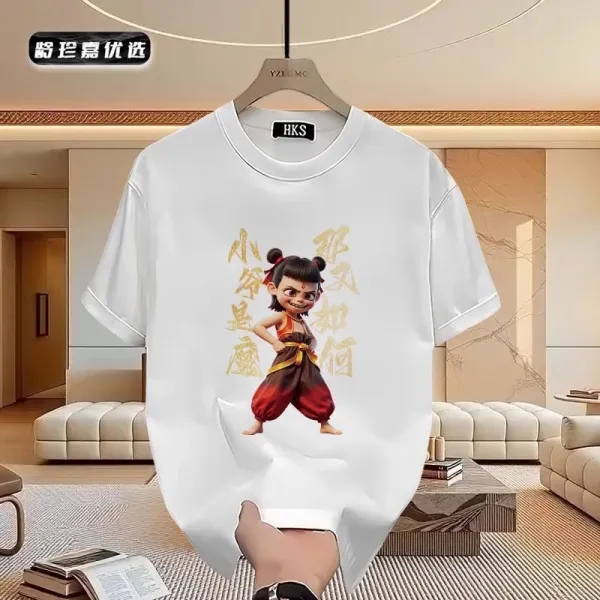 Design Nezha Graphic Print White T-Shirt - 42