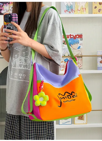 Design JMsDai Colorblock Hobo Bag Multicolor Shoulder Bag Hobo Bag - 16