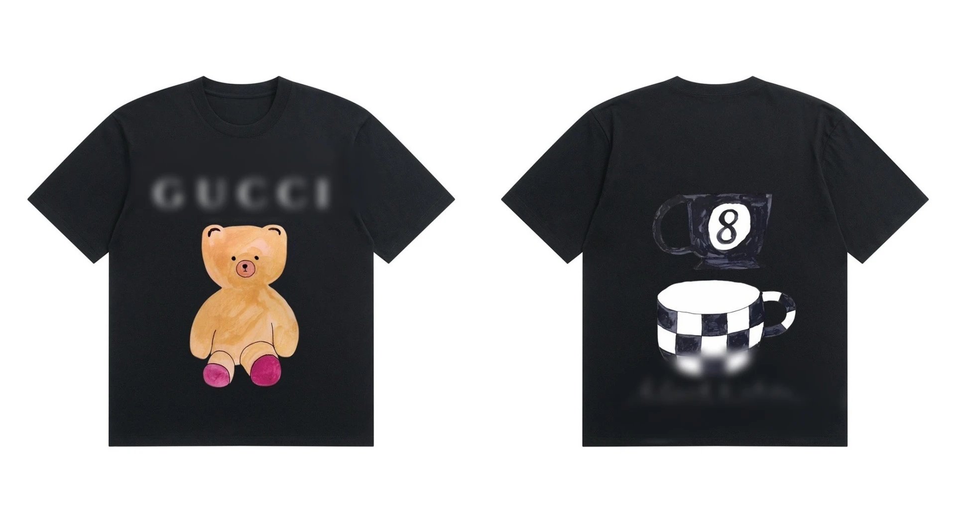 Design Graphic Print Black Oversized T-Shirt - 4