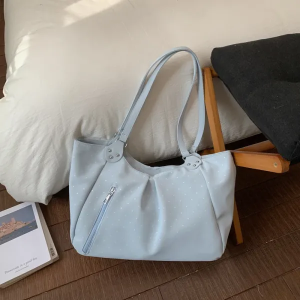 Design Polka Dot Light Blue Hobo Bag - 1