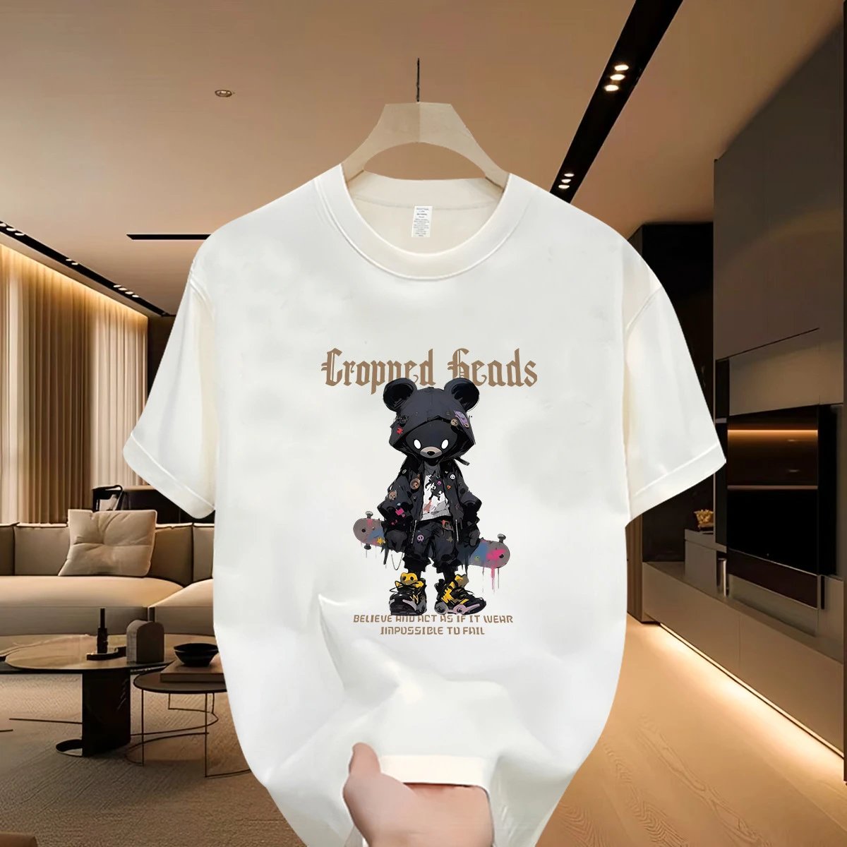 Design Graphic Print Navy T-Shirt Tops.t Shirts - 18