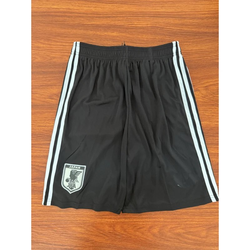 Japan Football Association Black Training Shorts with White Stripes
