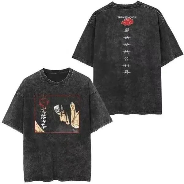 Design TRZN Studios Naruto Uchiha Itachi Acid Wash T-Shirt T-Shirts - 1
