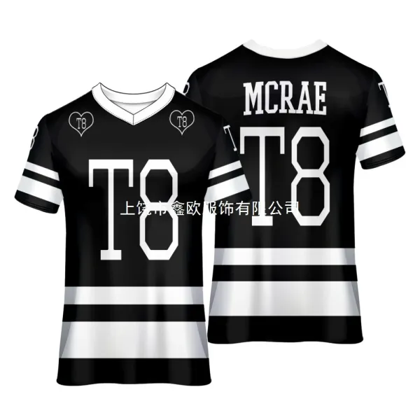 Design Custom Print Red and Black Graphic Text T-Shirt - 22