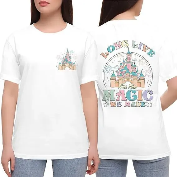 Design Disney Castle 'Long Live The Magic We Made' Graphic T-Shirt White T-Shirts - 1