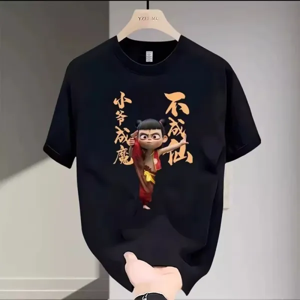 Design Nezha Graphic Print White T-Shirt - 45
