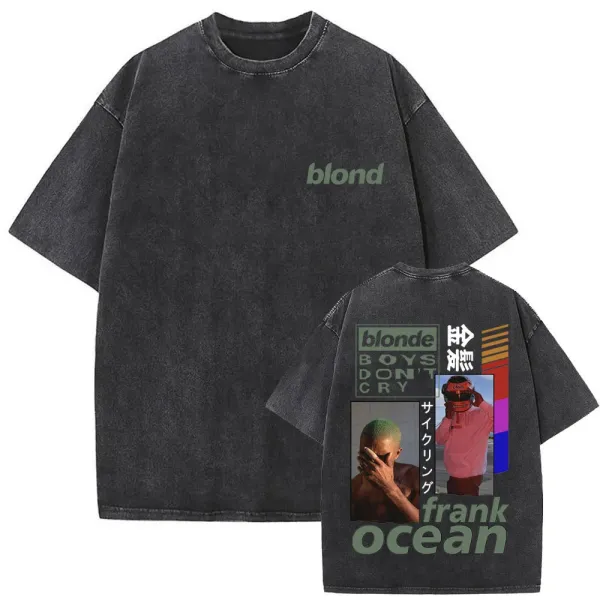 Frank Ocean blond Oversized Acid Wash T-Shirt - 13