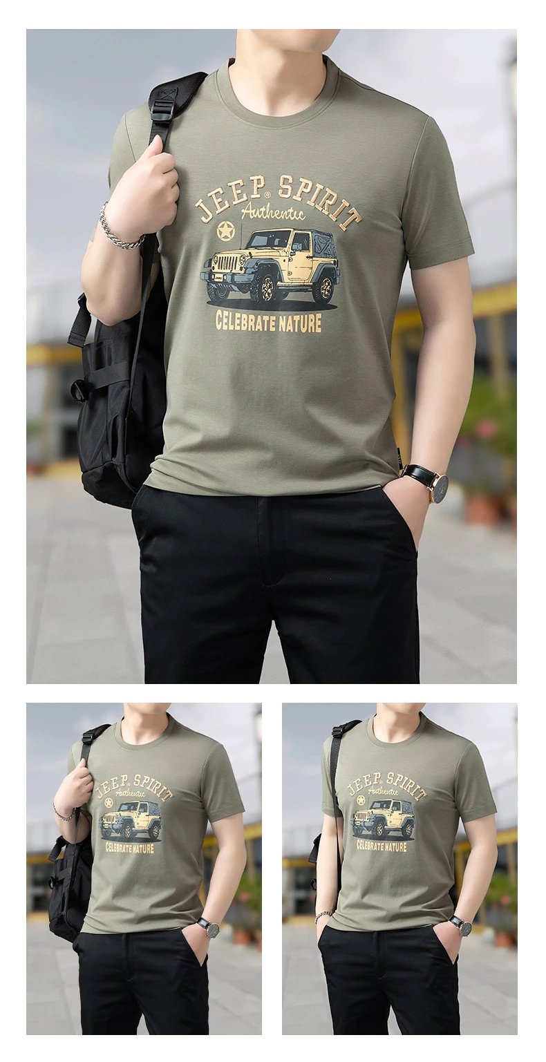 Design Jeep Spirit Graphic Print White T-Shirt T-Shirts - 14