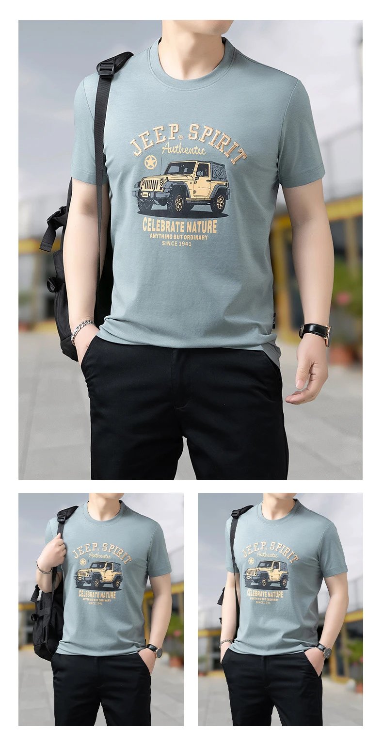 Design Jeep Spirit Graphic Print White T-Shirt T-Shirts - 15
